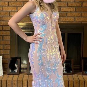 Jovani Pink Bodycon Strapless Prom Dress